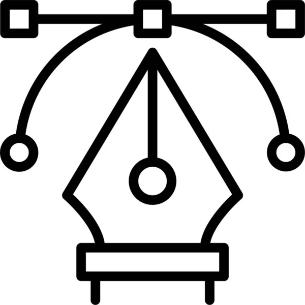 Arte Herramienta Pluma Icono — Archivo Imágenes Vectoriales