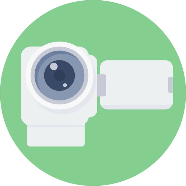 Ícone Câmera Vídeo Handycam Estilo Plano —  Vetores de Stock