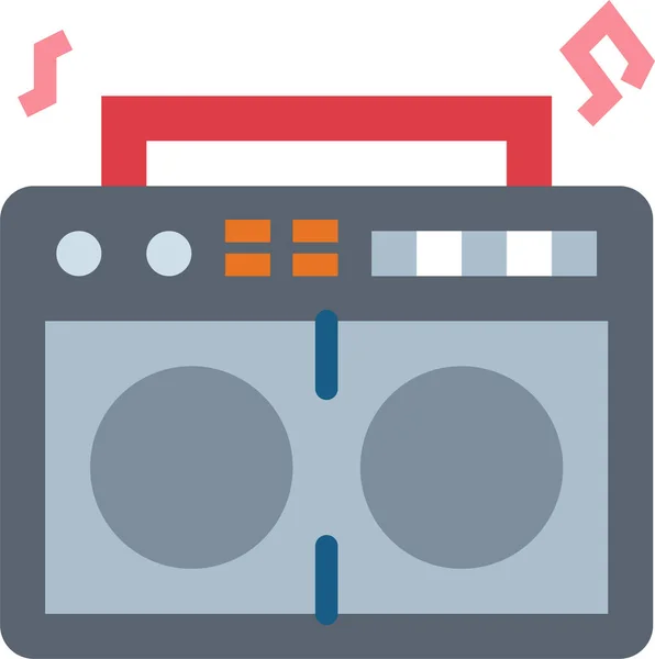 Cassette Música Radio Icono — Vector de stock