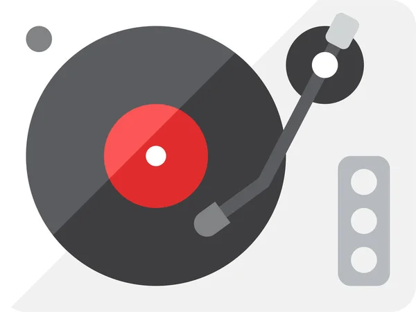 Player Record Flat Icon Flat Style — Stock Vector