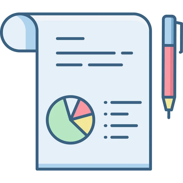 Analisi Business Chart Icon Full Outline Style — Vettoriale Stock