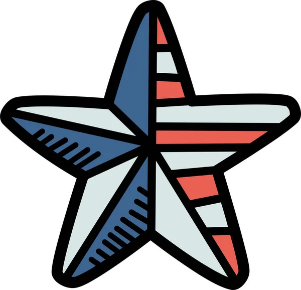 Ikona Americké Vlajky Stylu Výplně Osnovy — Stockový vektor