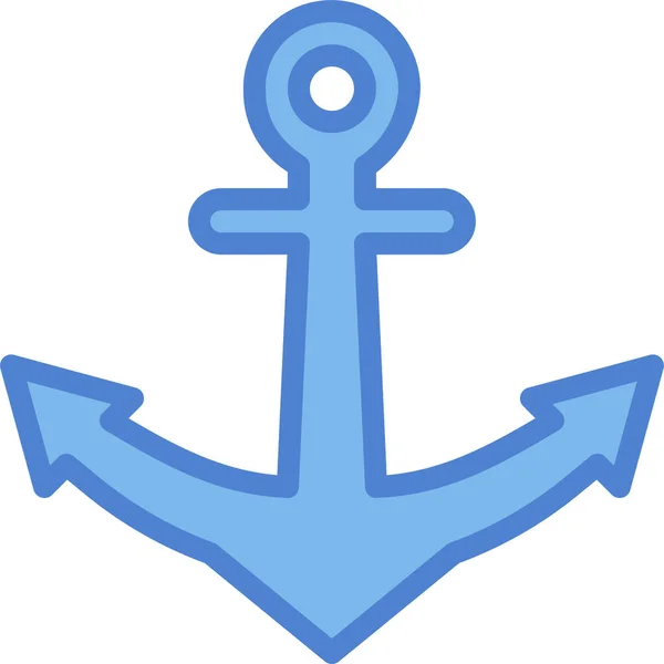 Anker Marine Segel Ikone — Stockvektor