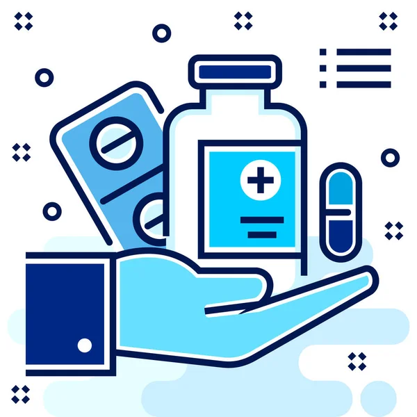 Care Hospital Medicine Icon Filled Outline Style — Stock Vector