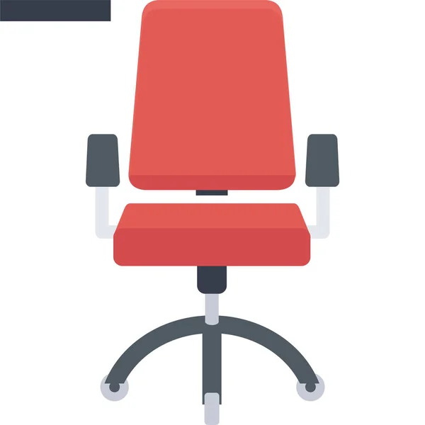 Sessel Stuhl Bürostuhl Ikone Flachen Stil — Stockvektor