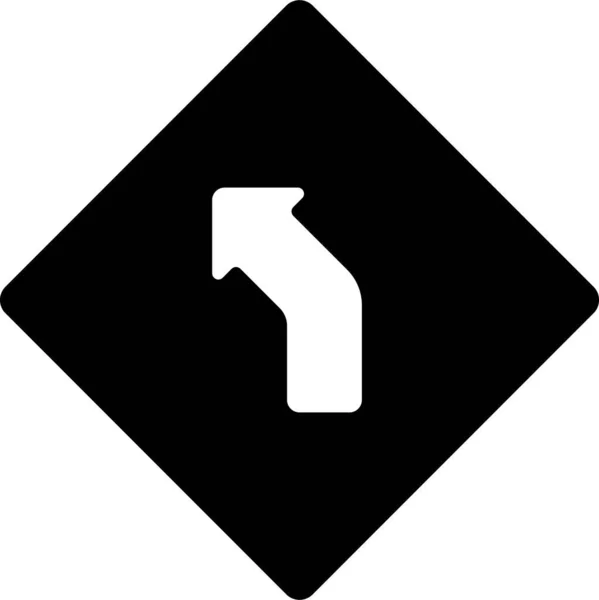 Verkeersbord Rechts Pictogram Solide Stijl — Stockvector