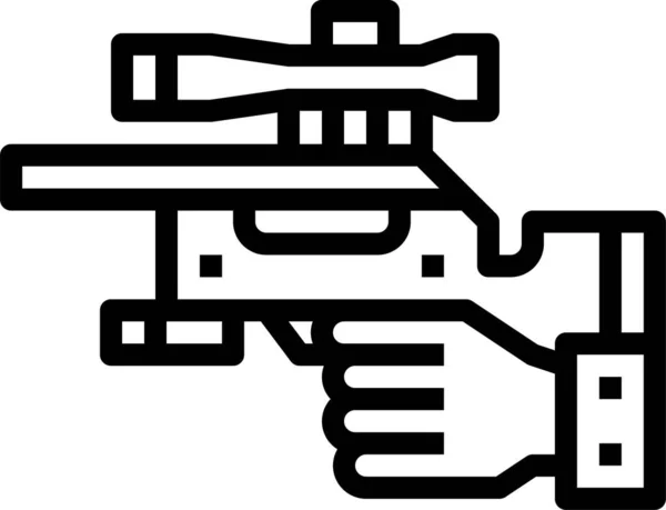 Fusil Mano Icono Francotirador Categoría Guerra Militar — Vector de stock
