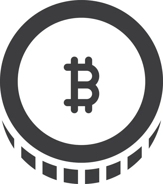 Bitcoin Btc Cryptocurrency Icon Solid Style — Stock Vector