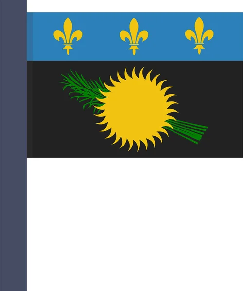 Flagge Guadeloupe Flachen Stil — Stockvektor