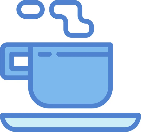 Taza Café Bebida Icono Estilo Contorno Lleno — Vector de stock