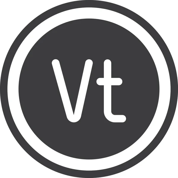 Vanuatu Vatu Symbol Badge Stil Austauschen — Stockvektor
