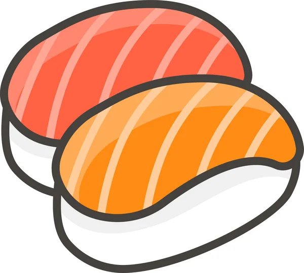 1F363 Sushi Ana Hatları Doldurulmuş Simge Biçiminde — Stok Vektör