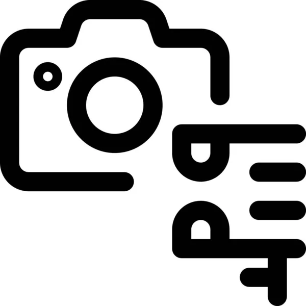 视频编辑相机图标的轮廓风格 — 图库矢量图片