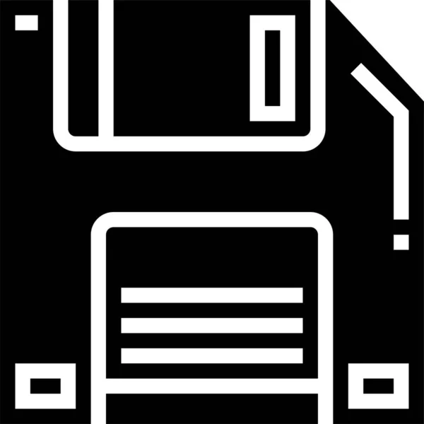 Diskette Multimedia Guardar Icono Estilo Sólido — Vector de stock