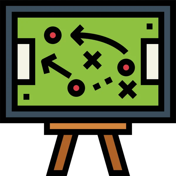 Иконка Стратегии Планирования Доски Стиле Заполненного Плана — стоковый вектор