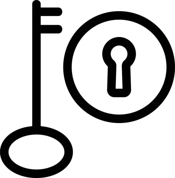 Значок Клавіші Контурних Дверей Стилі Контурів — стоковий вектор
