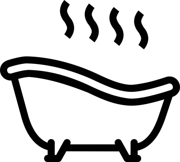Banho Banho Ícone Quente Estilo Esboço —  Vetores de Stock