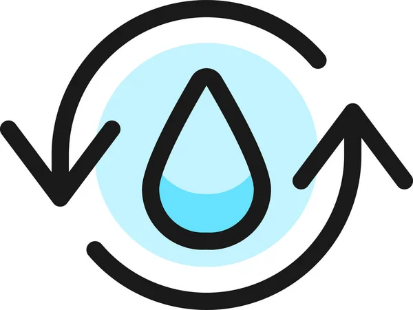 Icono Actualización Protección Del Agua Estilo Contorno Lleno — Archivo Imágenes Vectoriales