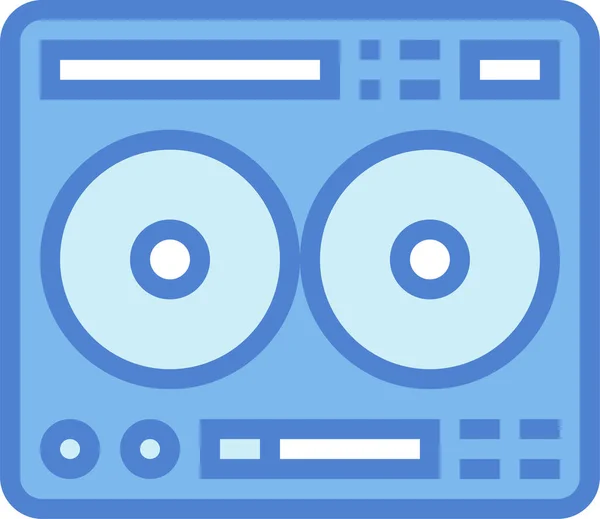 音楽プレーヤーのレコードアイコンをフルアウトライン形式で表示 — ストックベクタ