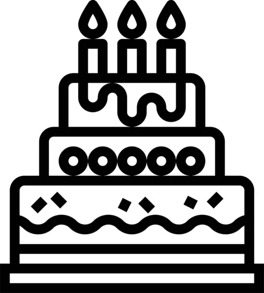 Иконка Торта День Рождения Пекаря — стоковый вектор