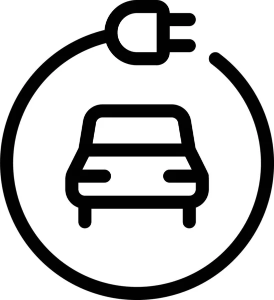 Auto Automóvil Icono Cable Estilo Esquema — Vector de stock