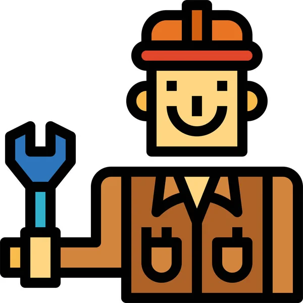 Electrician Man Occupation Icon — Stock Vector