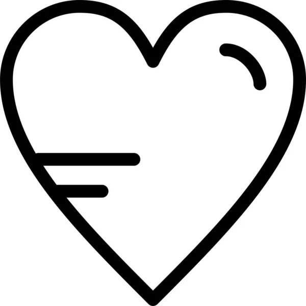 Éducation Coeur Amour Icône Dans Style Contour — Image vectorielle