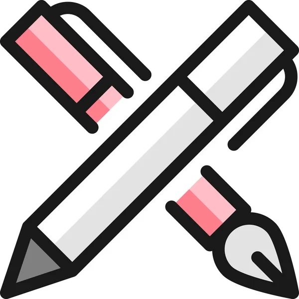 Inhoud Pen Dubbel Pictogram Gevulde Outline Stijl — Stockvector