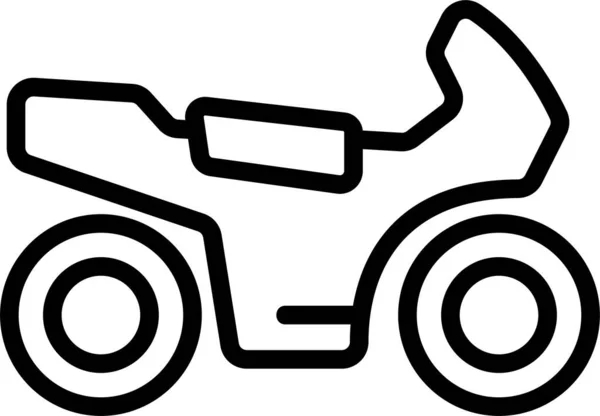 Icona Della Moto Contorno Bici Stile Contorno — Vettoriale Stock