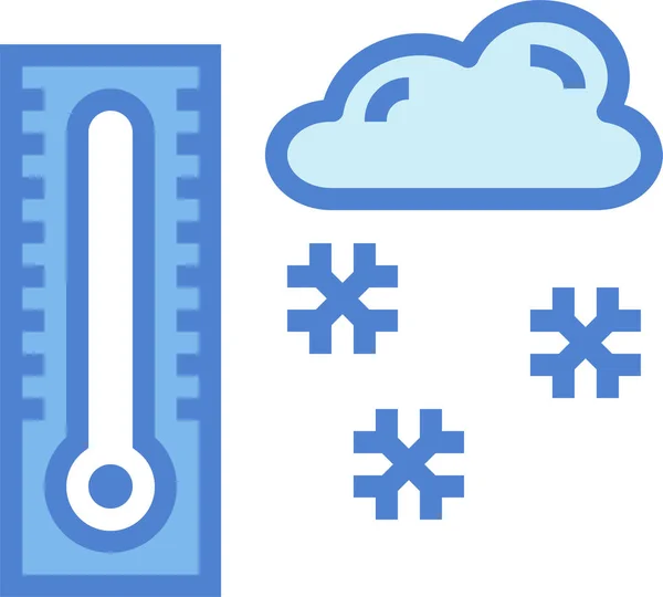 Hűvös Fahrenheit Hőmérő Ikon Töltött Körvonalas Stílusban — Stock Vector