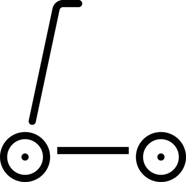 微型滑板车玩具图标 轮廓风格 — 图库矢量图片