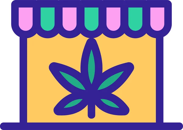 Üzleti Vásárlás Kannabisz Ikon — Stock Vector