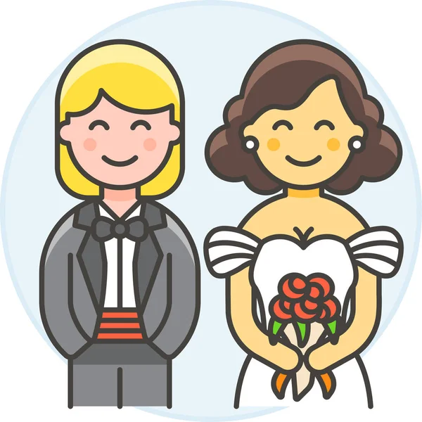 Ceremonia Ramo Icono Pareja — Vector de stock