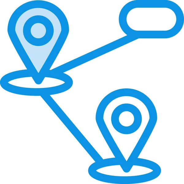 Gps Icono Mapa Ubicación Estilo Contorno Lleno — Vector de stock