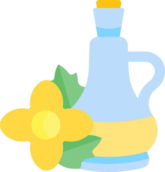 Bottle Flower Oils Icon Flat Style — Stock Vector