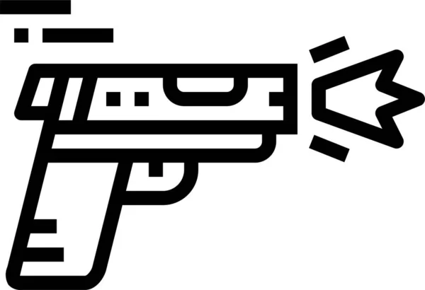 Pistole Revolver Ikona Obrysu Stylu — Stockový vektor