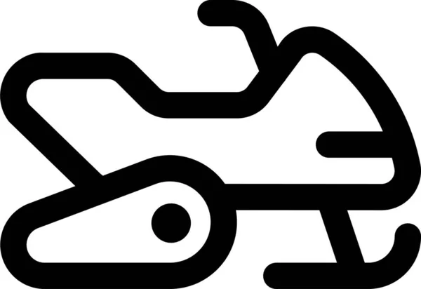 雪地摩托滑雪运动图标的轮廓风格 — 图库矢量图片