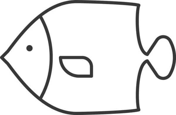 Angelfisk Akvatiska Djur Fisk Ikon Kontur Stil — Stock vektor