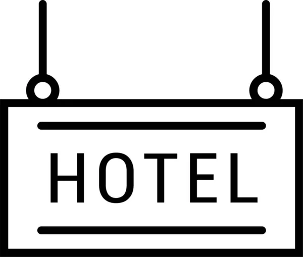 Hotelreise Ikone Umriss Stil — Stockvektor