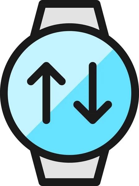Smartwatch Kreis Symbol Stil Ausgefüllter Konturen — Stockvektor