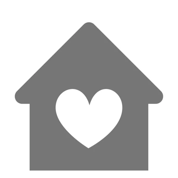 Серце Улюблена Домашня Ікона Суцільному Стилі — стоковий вектор