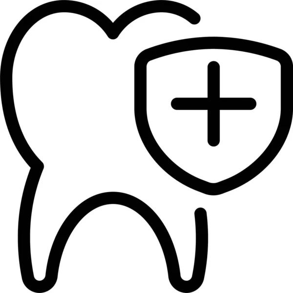 Ícone Dental Cruz Beleza Estilo Esboço — Vetor de Stock
