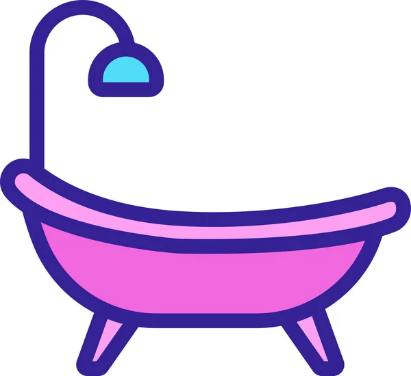 Fürdőkád Fürdőkád Ikon — Stock Vector