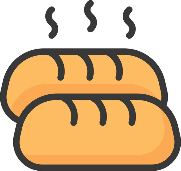 Baker Bakery Bread Icon Filled Outline Style — Stock Vector