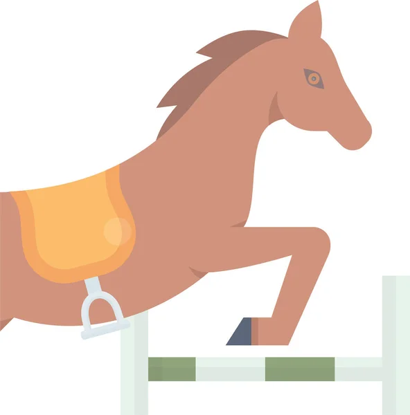 Икона Конной Лошади Плоском Стиле — стоковый вектор