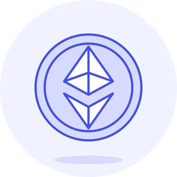 Asset Coin Crypto Icoon Gevulde Outline Stijl — Stockvector