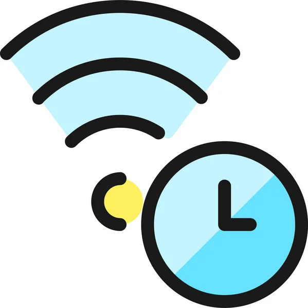 Wifi Klok Gevuld Outline Icoon Gevulde Outline Stijl — Stockvector