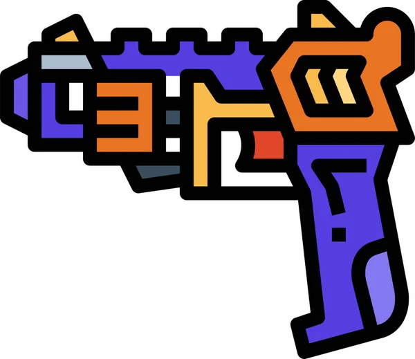 Pistola Nerf Juguete Icono Categoría Guerra Militar — Vector de stock