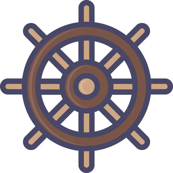 填充型航向航海图标 轮廓型 — 图库矢量图片