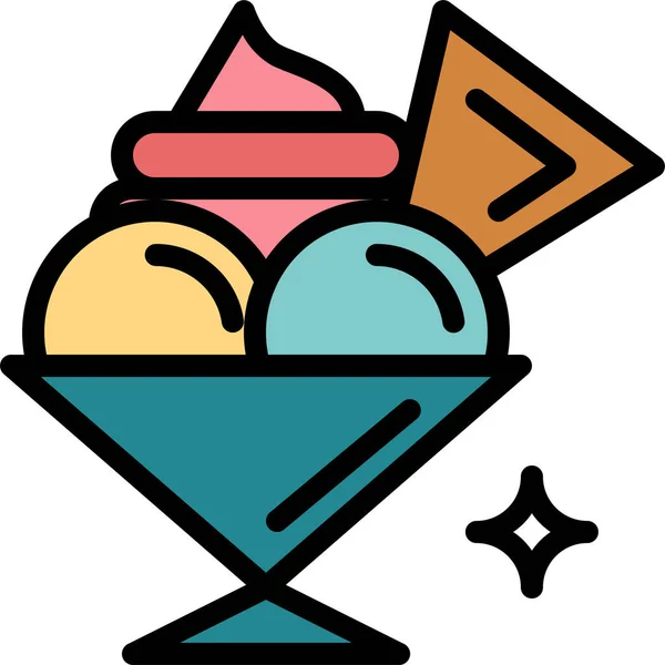 Tasse Dessert Eis Ikone Der Kategorie Lebensmittel Getränke — Stockvektor